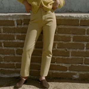 Doen Diana Jean Palomino Mustered Yellow Denim Jeans size 28 NWOT